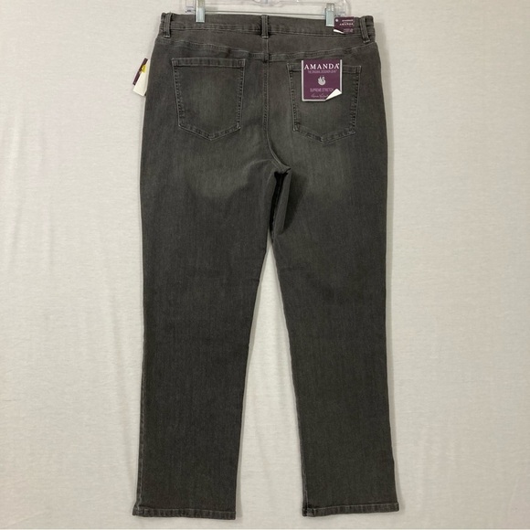 New Gloria Vanderbilt Gray Classic Straight Leg High Rise Jeans size 20 - Picture 9 of 10